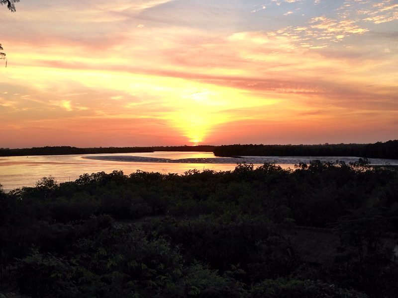 Same view at sunset