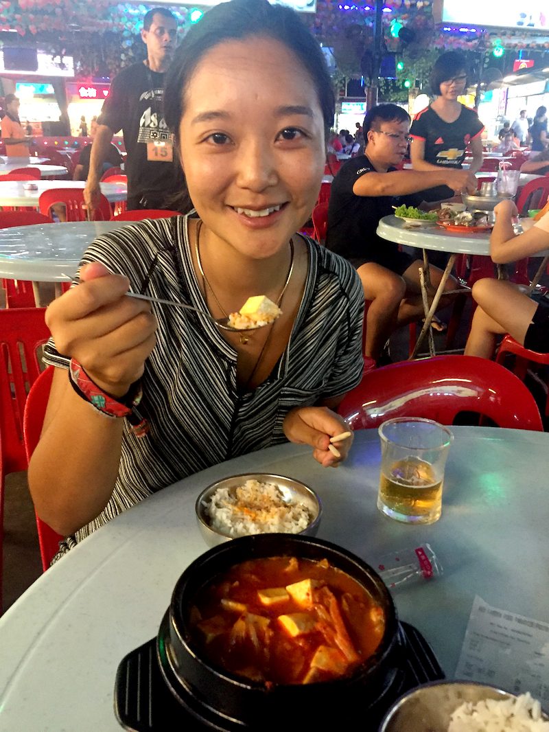 We even find some Korean food